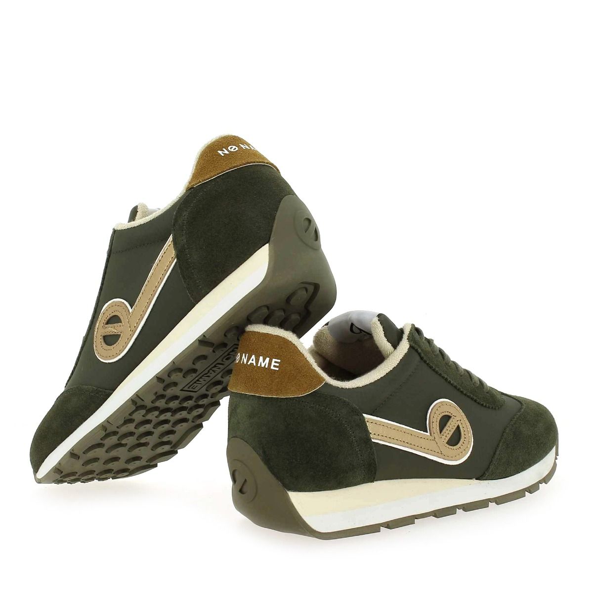 No Name  CITY RUN JOGGER SUEDE/CAMPER - kaki