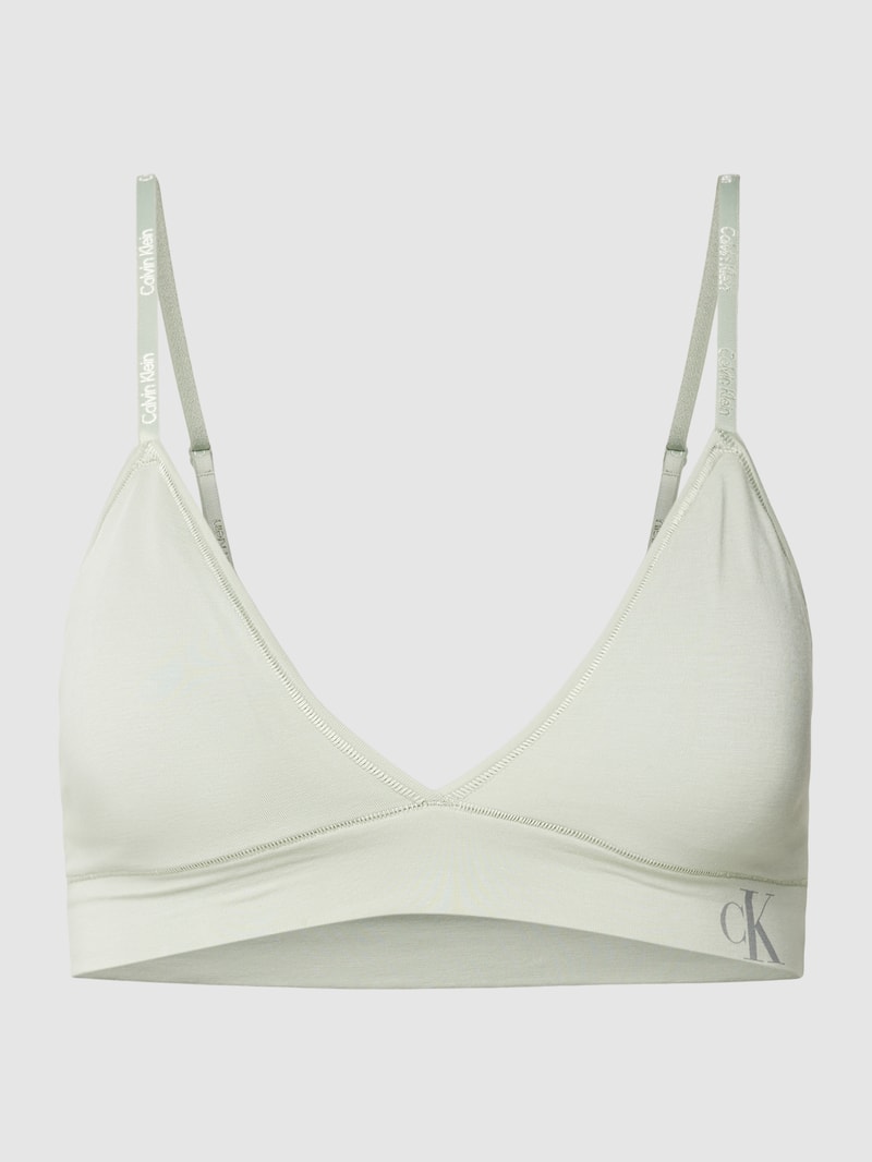 Bralette mit Label-Print in hellgrau