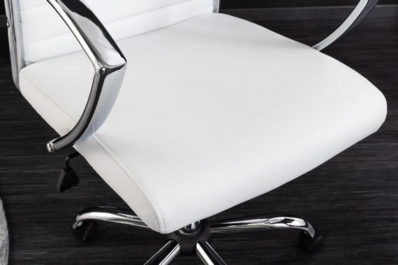 riess-ambiente Bürostuhl BIG DEAL weiß / silber (Einzelartikel, 1 St), Büro · Kunstleder · Metall · drehbar · Arbeitszimmer
