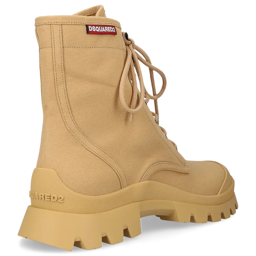 Dsquared2 - Schnürboots TANK COMBAT Canvas - beige