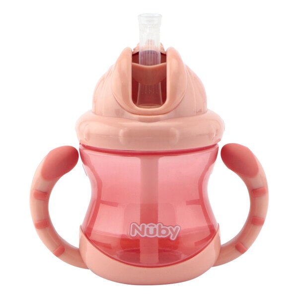 Nûby 12 M Flip-It Mug With Handles Pink, 240ml