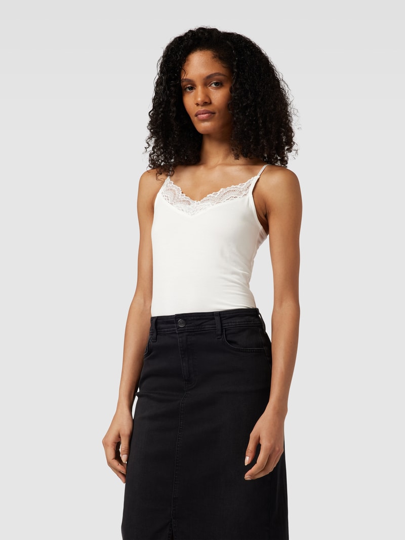 Trägertop mit Spitzenbesatz Modell 'MARICA' in offwhite
