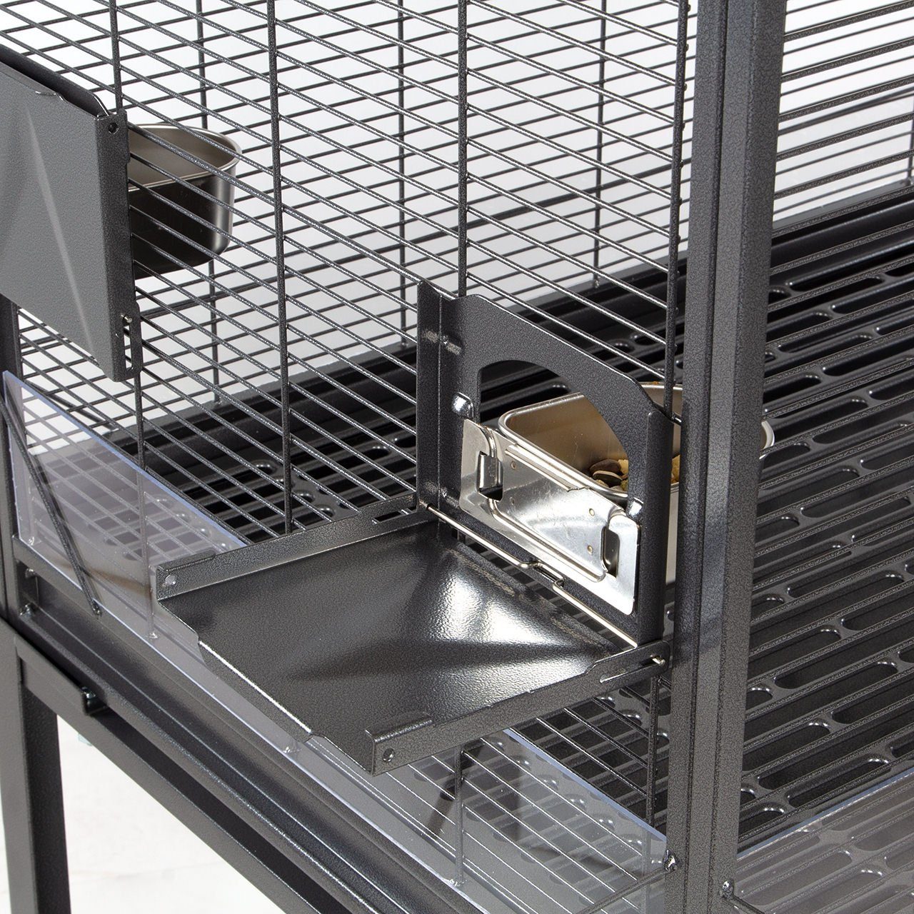 Montana Cages Vogelkäfig Madeira II - Antik, Sittichkäfig, Käfig, Voliere für Sittiche waagerechte Verdrahtung & Anflugklappe