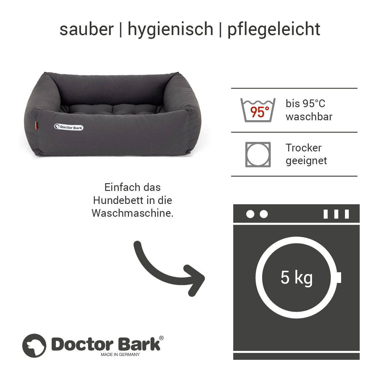 Doctor Bark Hundebetten Doctor Bark Hundebett grau S