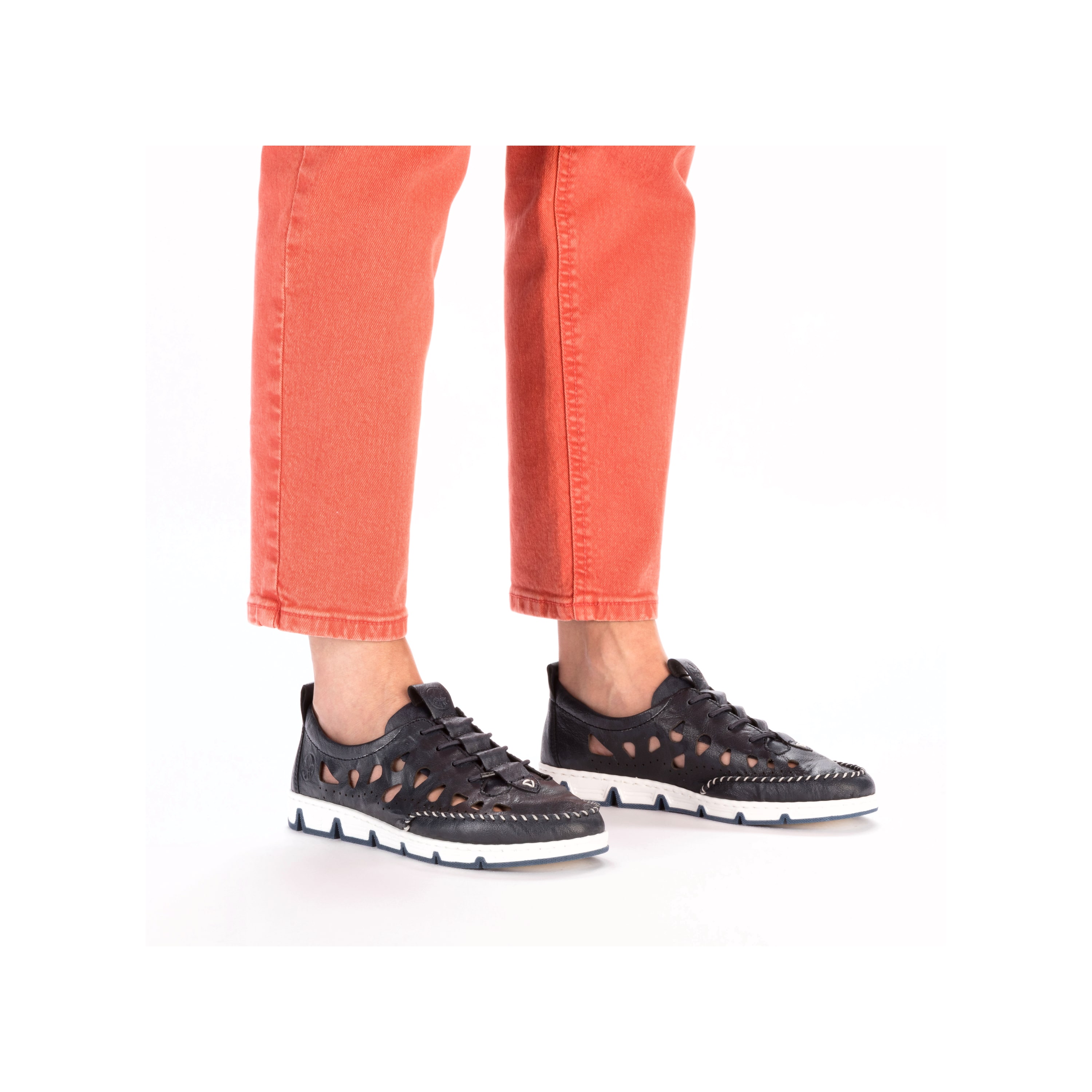 Rieker Damen Slipper stahlblau