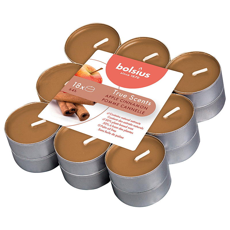 Bolsius Telys 18-pk m/duft apple cinnamon