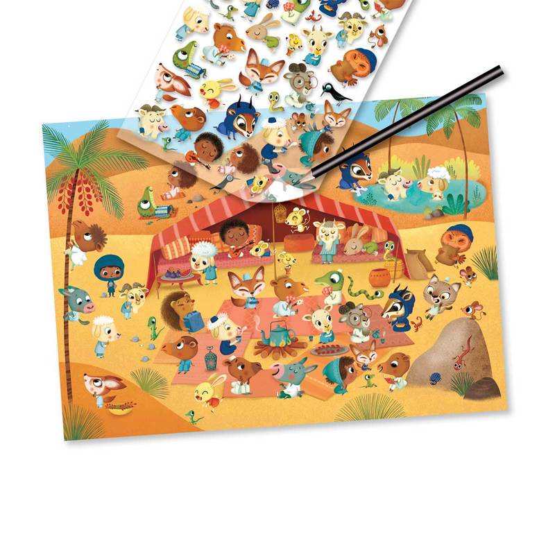 Décalcomanies Savane, désert et pôle nord, c'est la fête ! Djeco