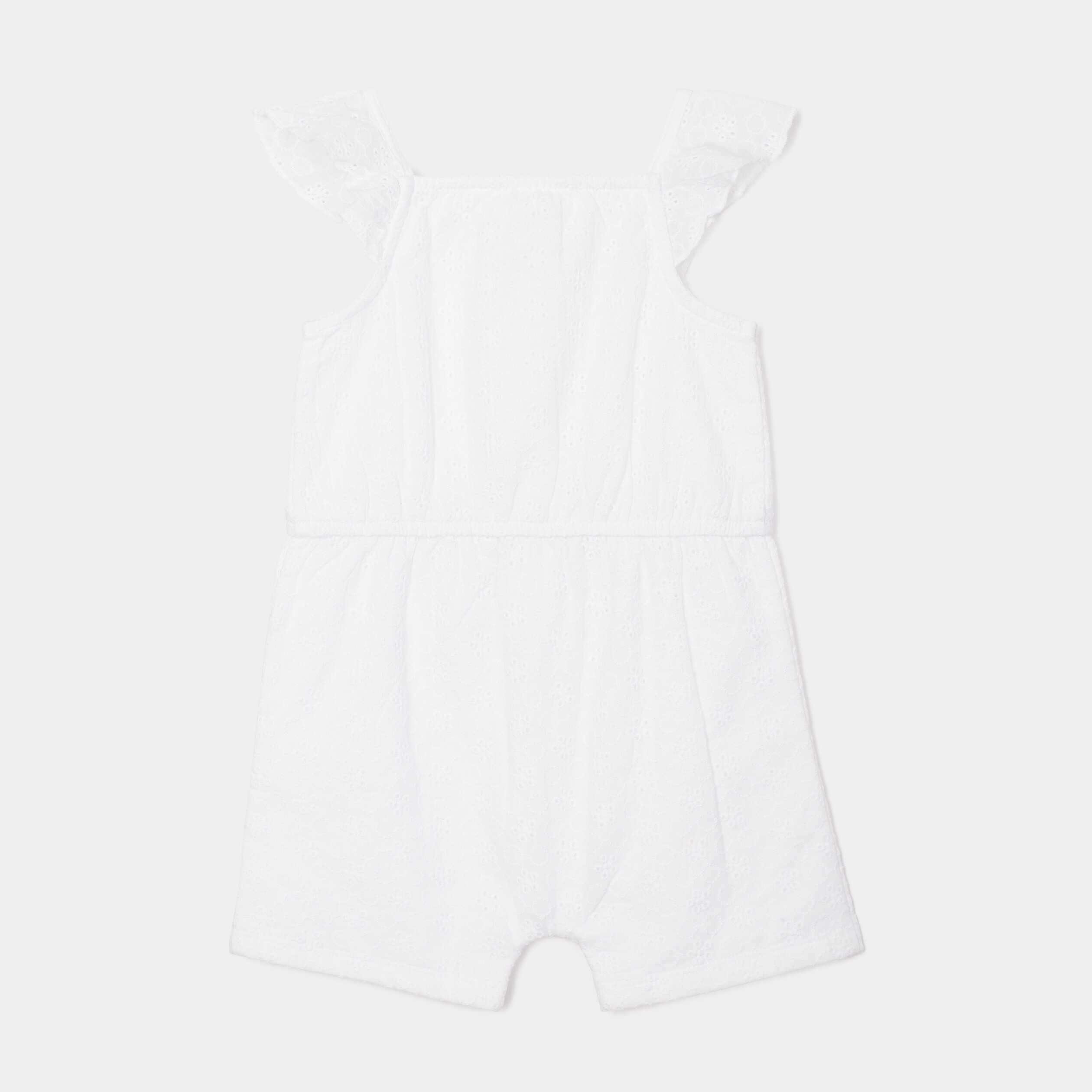 Combinaison short broderie anglaise ecru bébé fille | La Halle