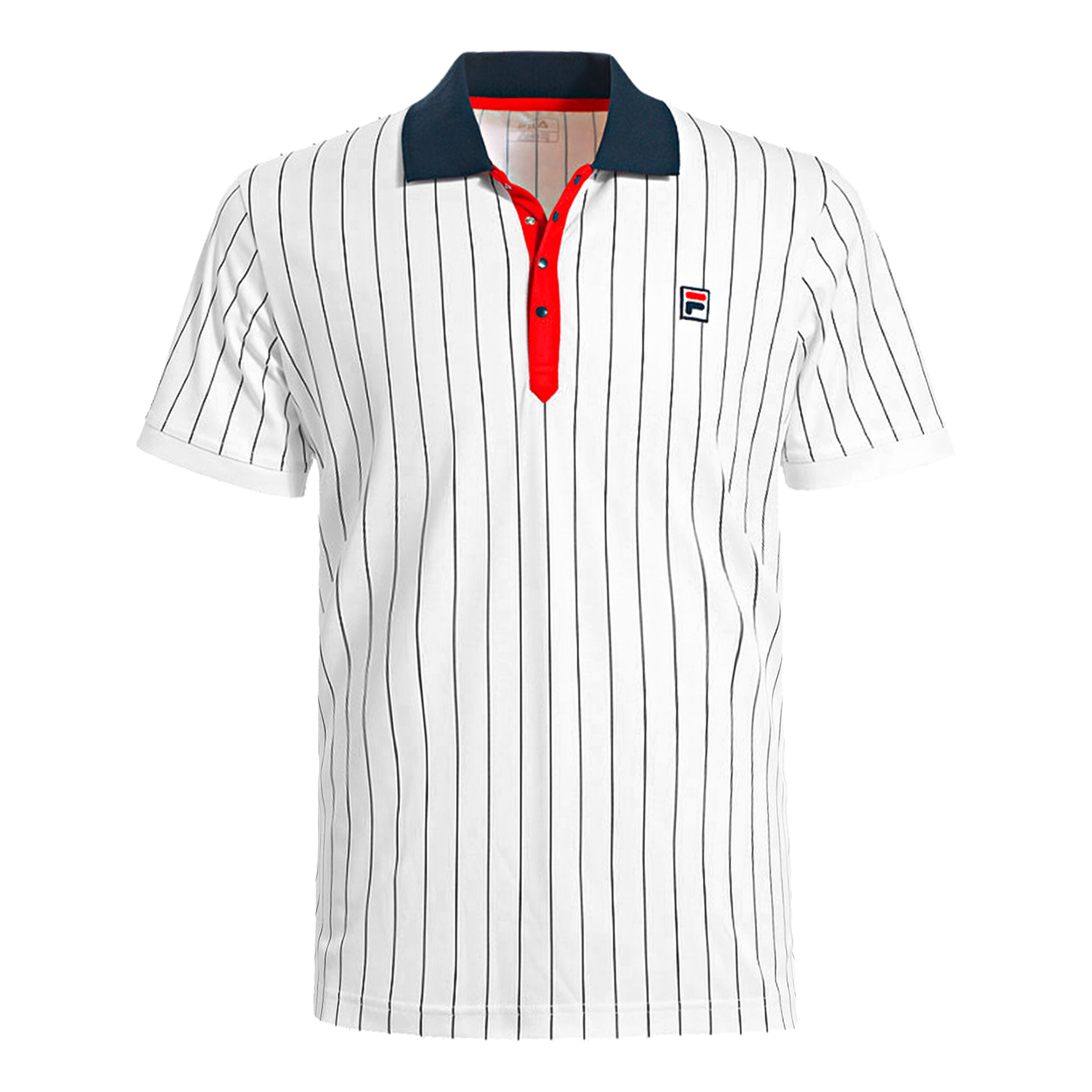 Stripes Polo Herren - Weiß, Dunkelblau