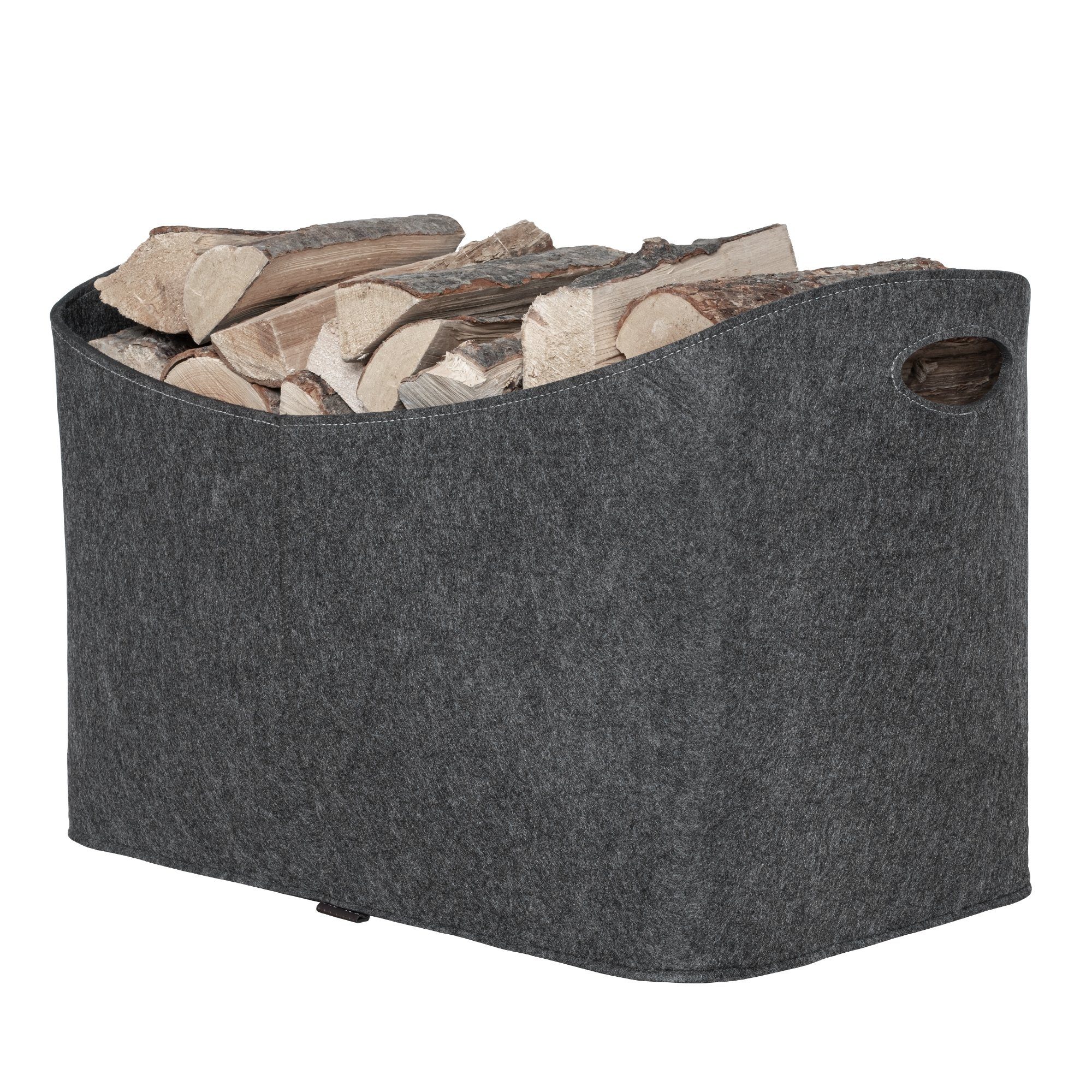 RUBBERNECK Aufbewahrungskorb Kaminholztasche Groß 3XL Filz für Kaminholz, Zeitungen - 63x40x42 cm