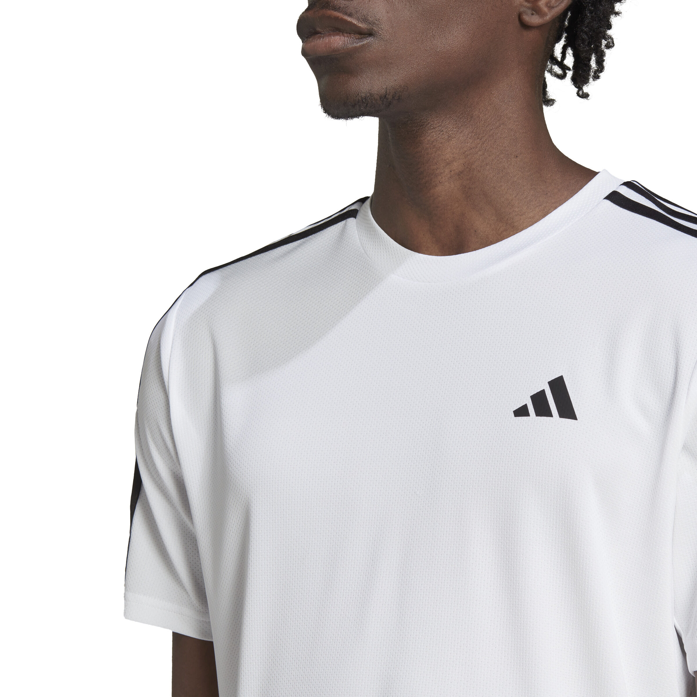 Essentials Train 3-Stripes Training T-Shirt Herren - Weiß, Schwarz