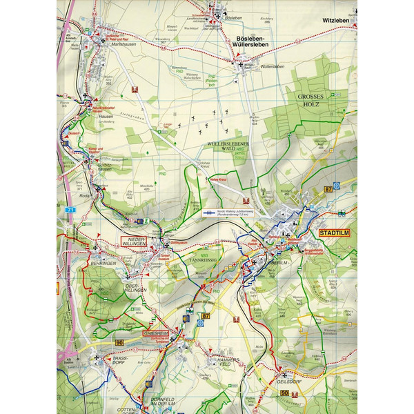 Radwander- und Wanderkarte Arnstadt, Stadtilm und Umgebung 1 : 35 000 - Wanderkarte