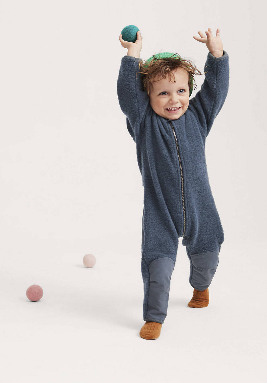 Wollfleece-Overall aus Bio-Merinowolle mit Softshell