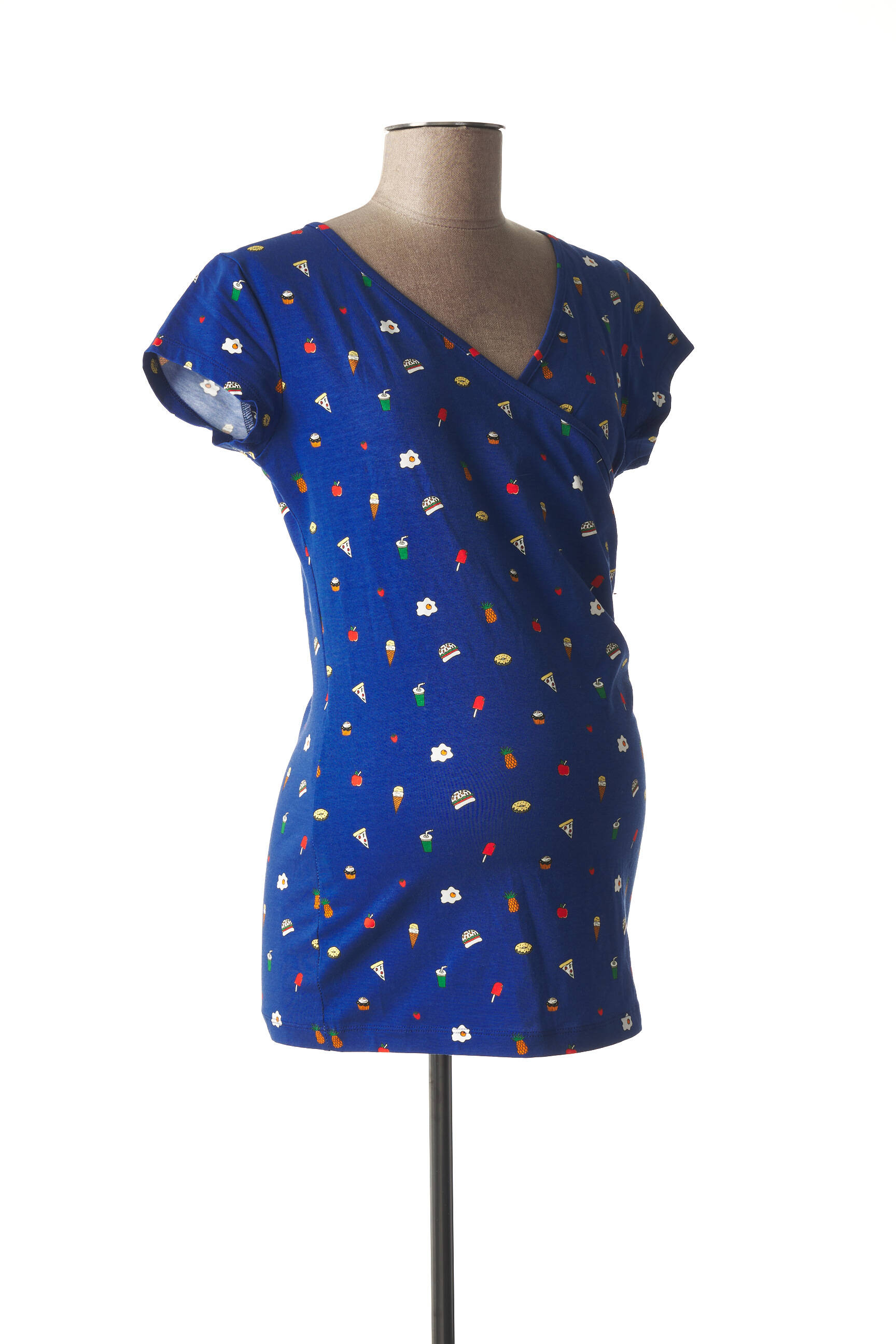Fragile Tshirtstops Maternite Femme couleur bleu
