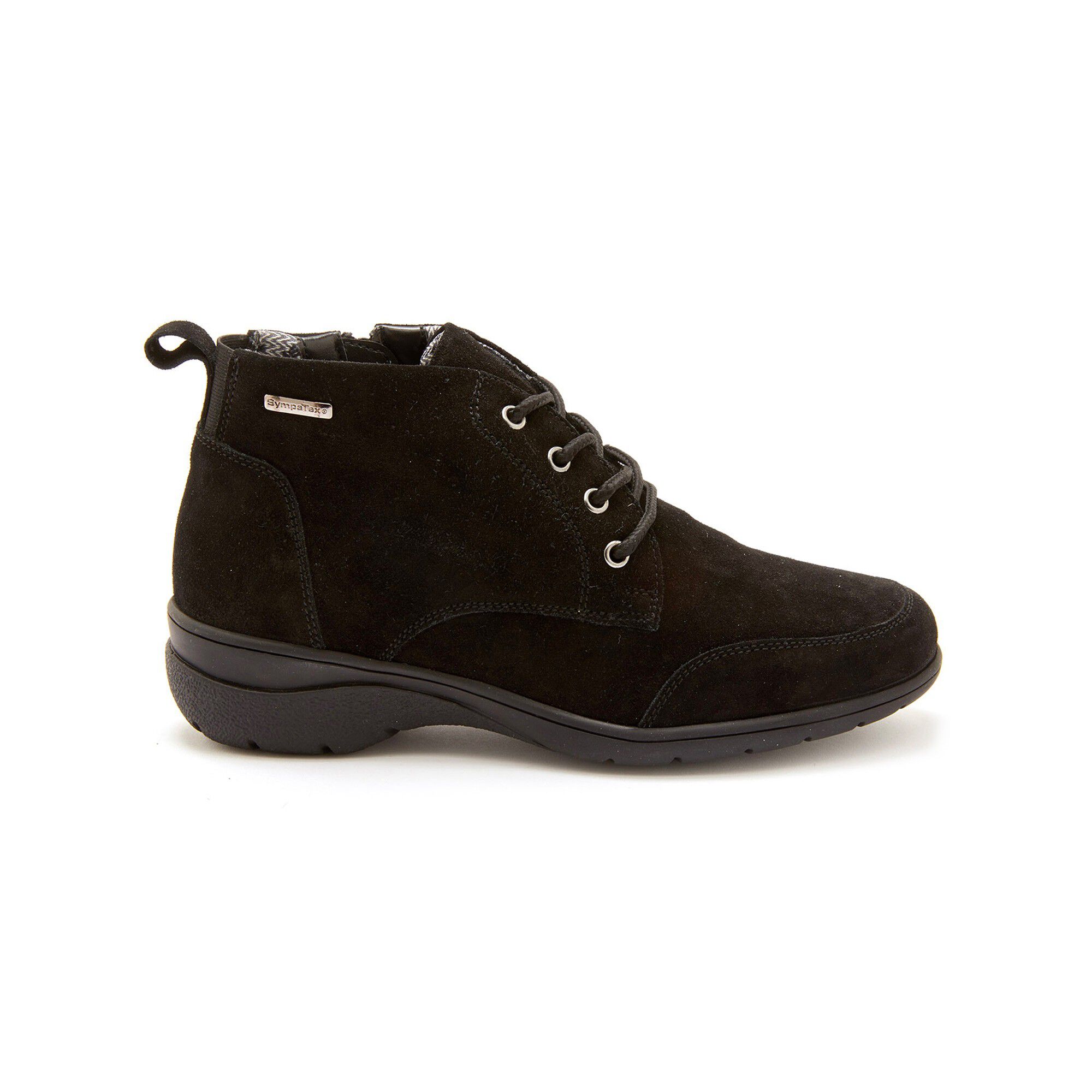 Boots zippées imperméables en cuir velours Grande Largeur