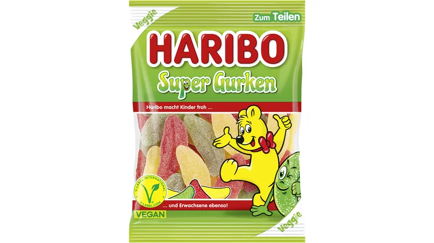 Haribo Fruchtgummi Super Gurken vegan 175 g