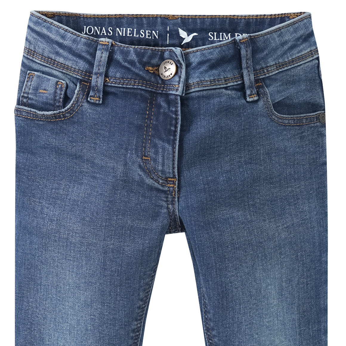 Mädchen Slim-Jeans mit verstellbarem Bund