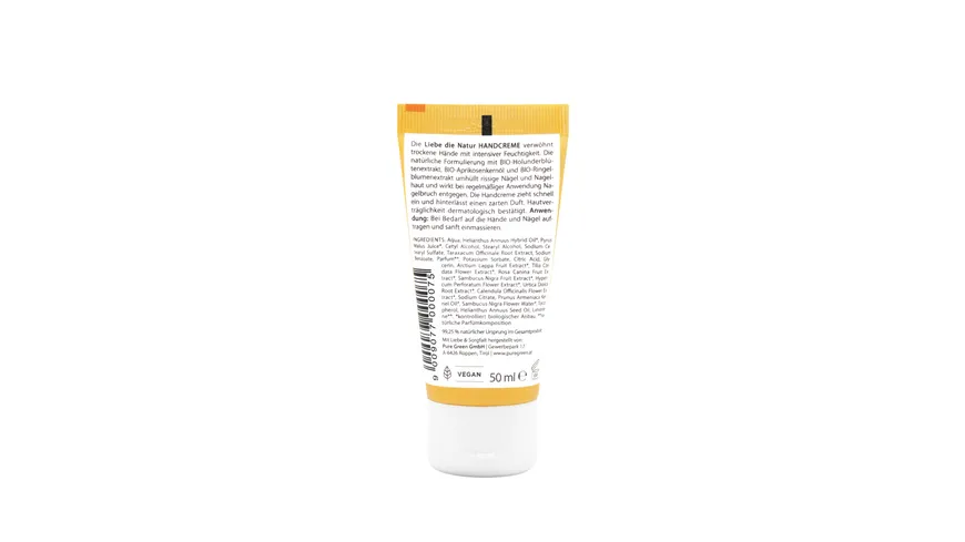 LIEBE DIE NATUR - natürliche Handcreme Aprikose 50 ml
