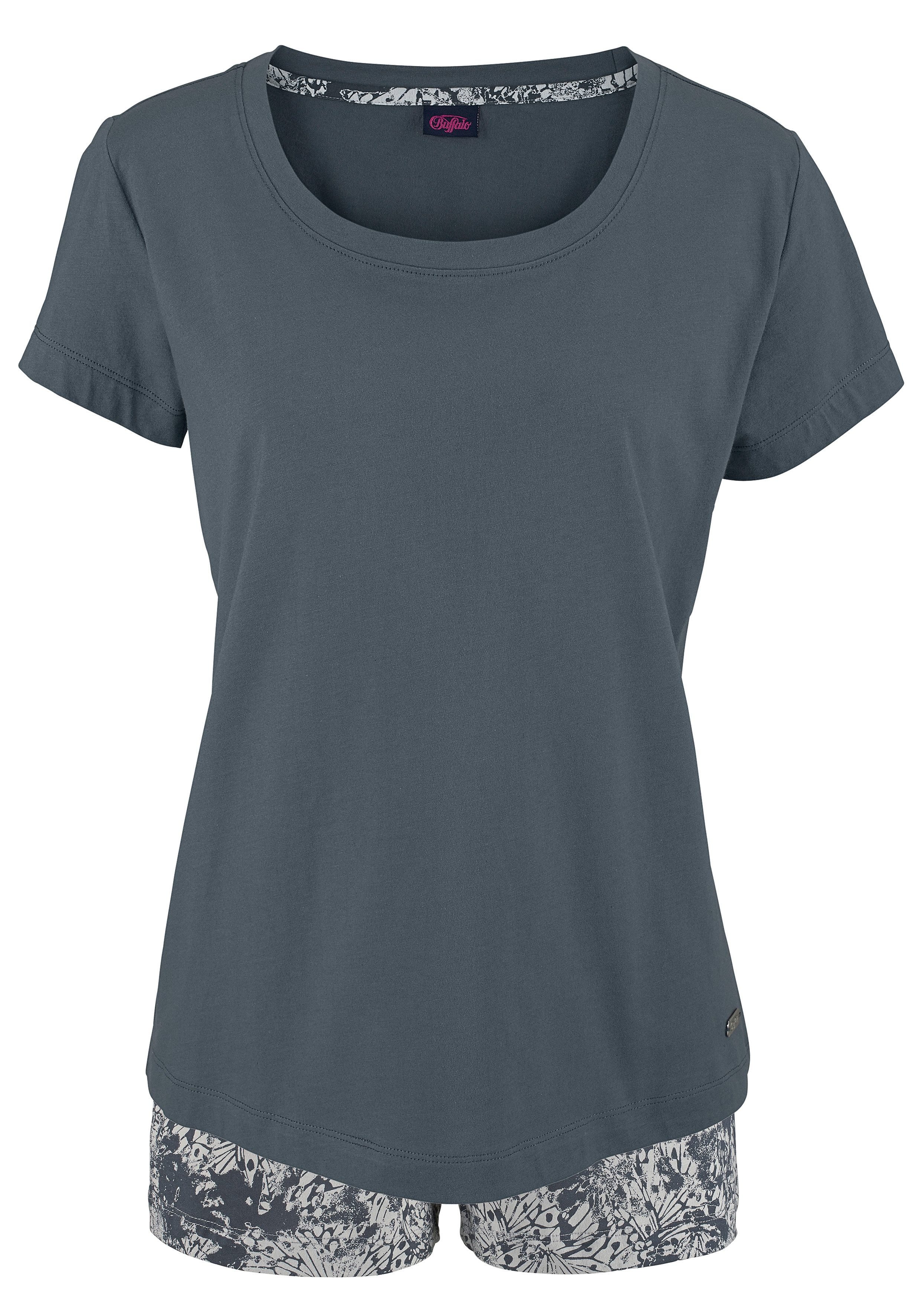 Buffalo Shorty (2 tlg., 1 Stück) mit gemusterter Shorts und softem Basic T-Shirt