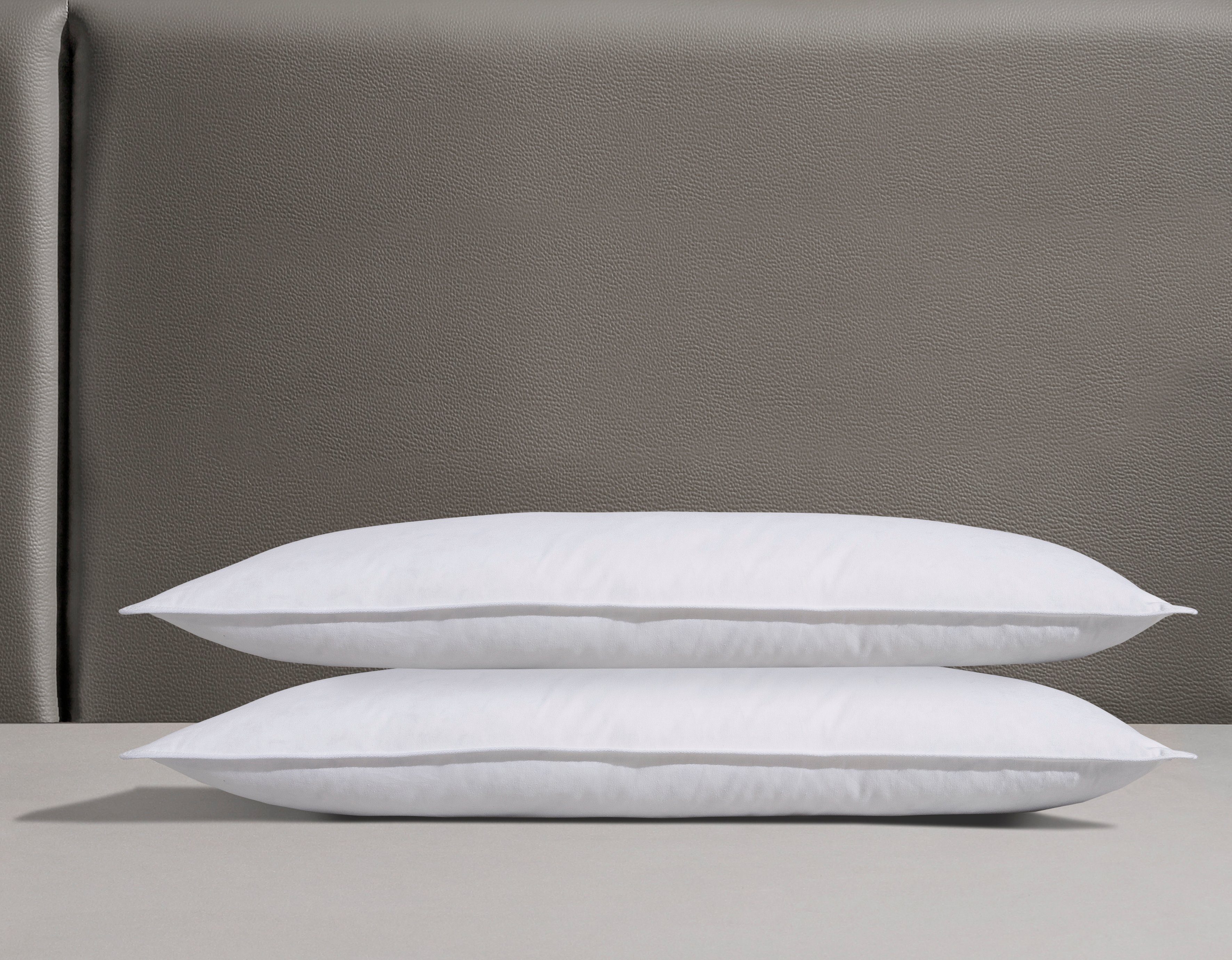 Federkopfkissen Jannika, OTTO products, Füllung: 90% Federn & 10 % Daunen, Bezug: 100% Baumwolle, Spar-Set, 2-tlg., plastikfreie Verpackung