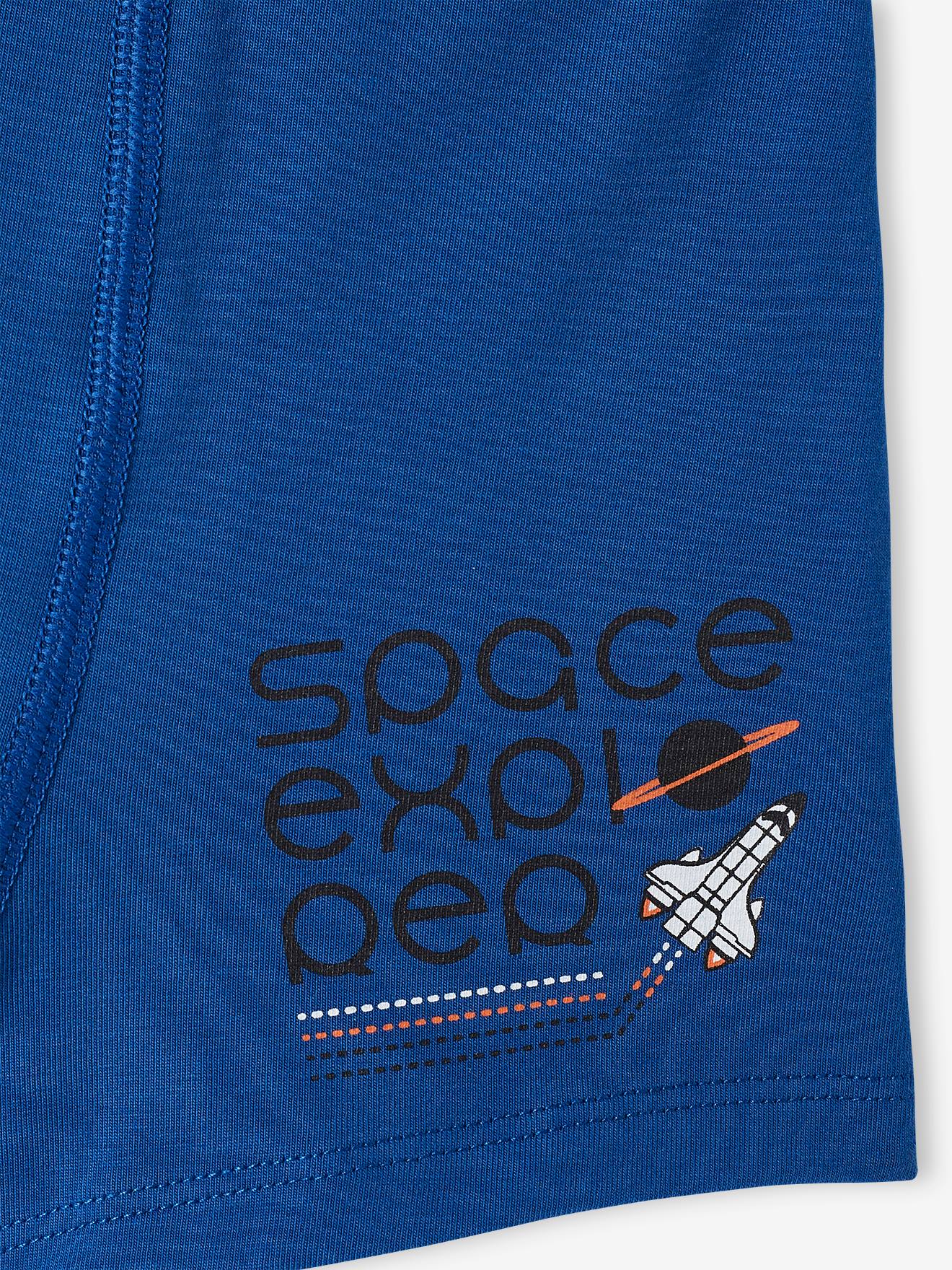 Lot de 5 boxers stretch espace garçon bleu roi