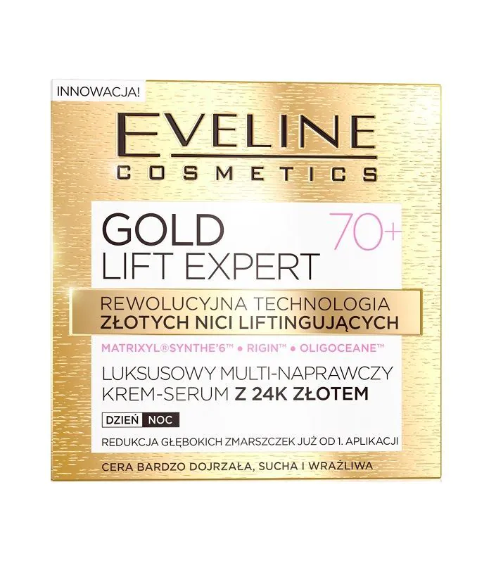 Eveline Gold Lift Expert krema za lice 70+ za dan i noć