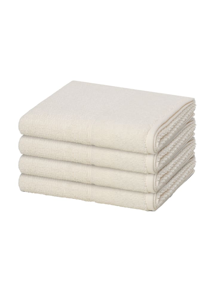 Möve for Frottana 4 X Handtuch im Set Pearl in Ivory günstig kaufen 50 x 100 cm