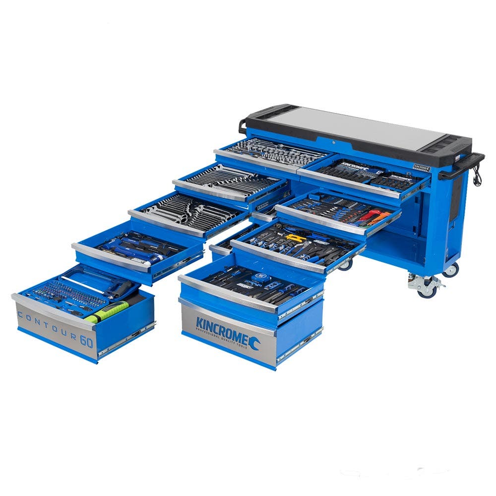 KINCROME Contour 60 TFL Tool Trolley Kit 494 Piece 12 Drawer P1817