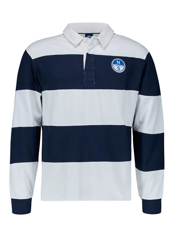 NORTH SAILS, Polo-Shirt, Baumwoll-Jersey, weiß-navy gestreift