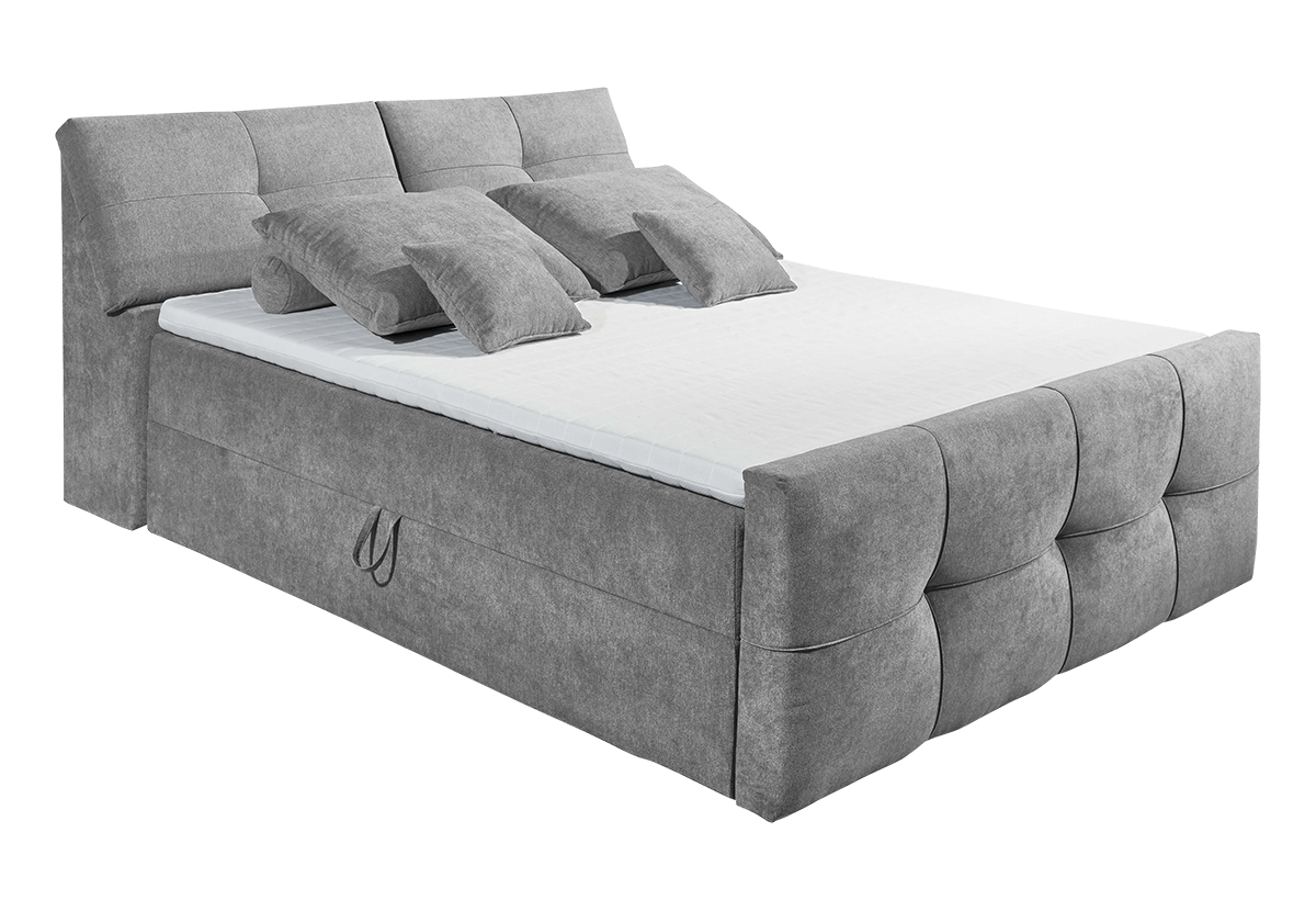 Boxspringbett Redmond mit Bettkasten Grau 180 x 200 cm