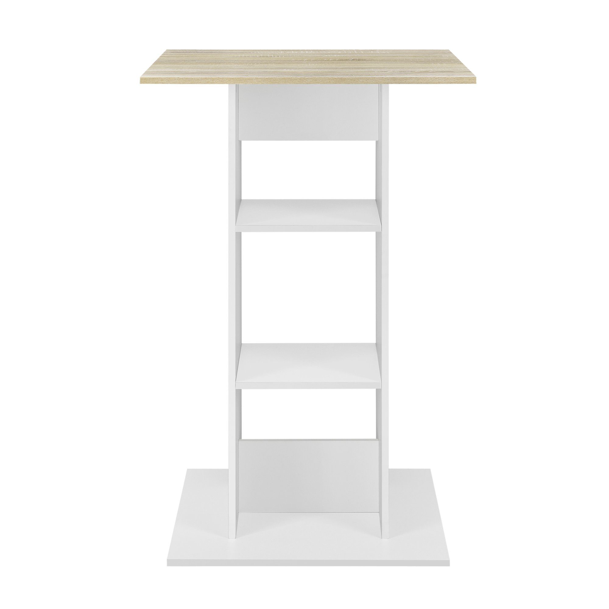 en.casa Bartisch (nur Tisch), Visby Bartheke 110x70x70cm Weiß / Eiche-Optik