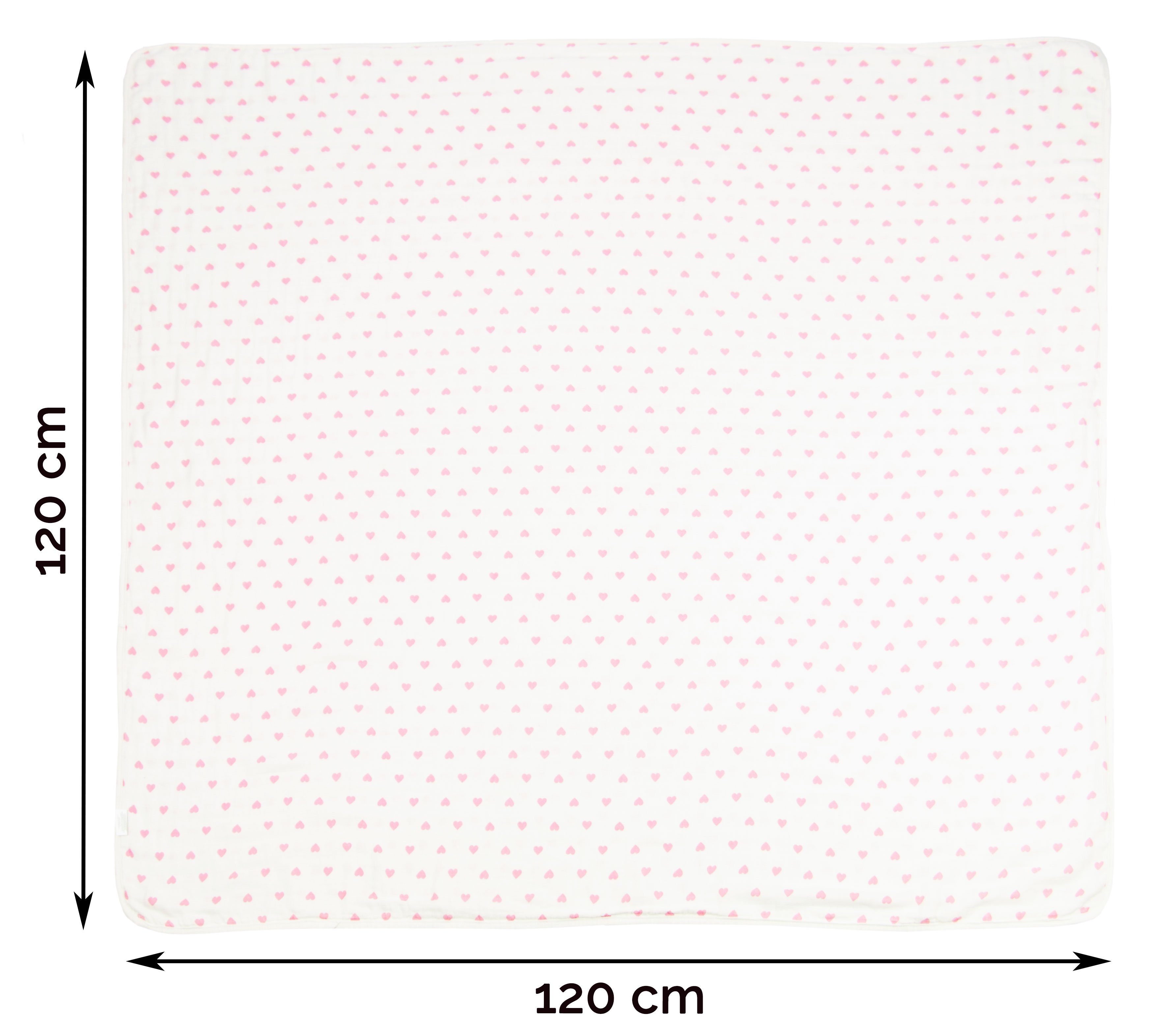 Babydecke, ZOLLNER, 2-lagig, 120 x 120 cm, 100% Baumwolle