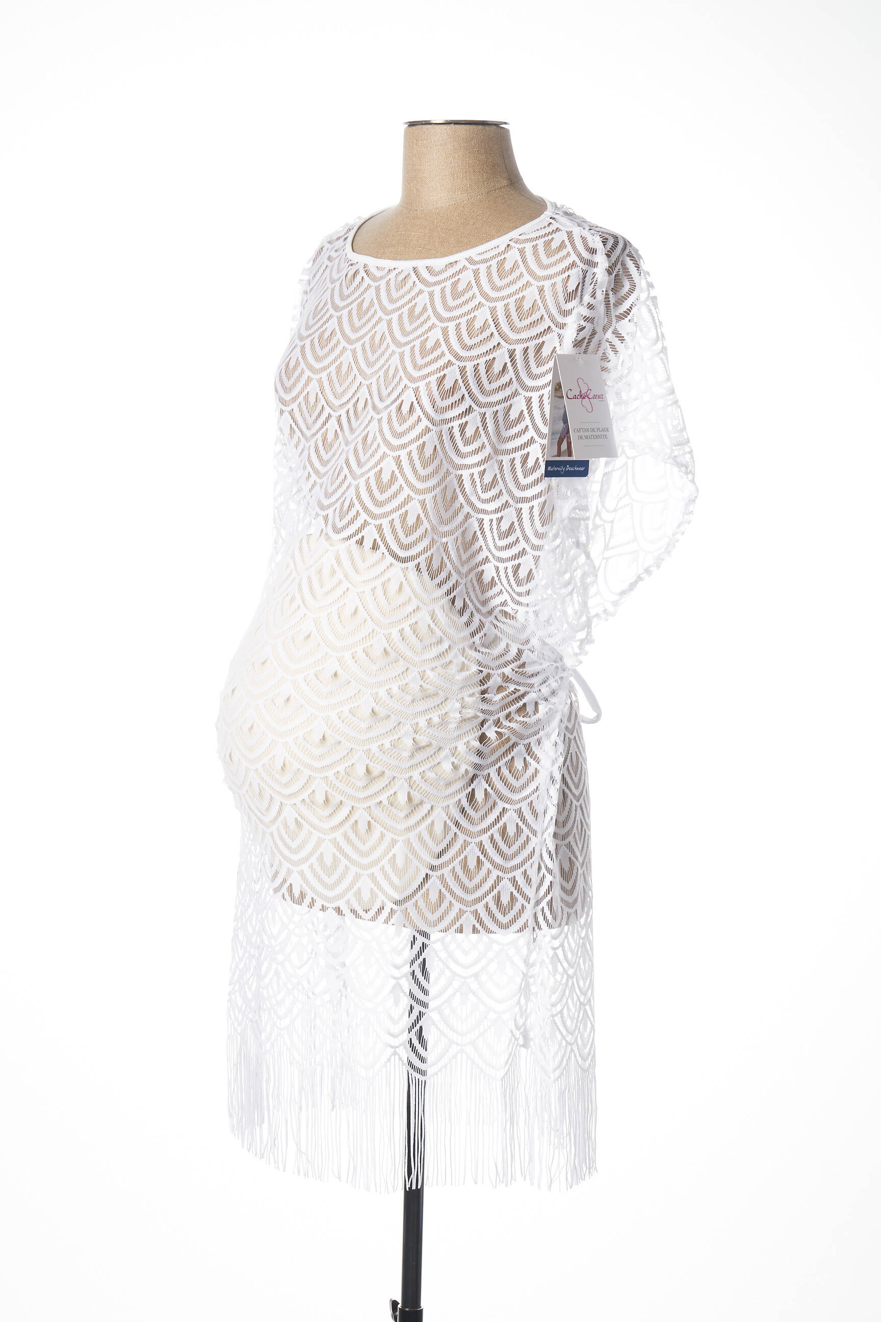 Cache Coeur Robes Maternite Femme couleur blanc