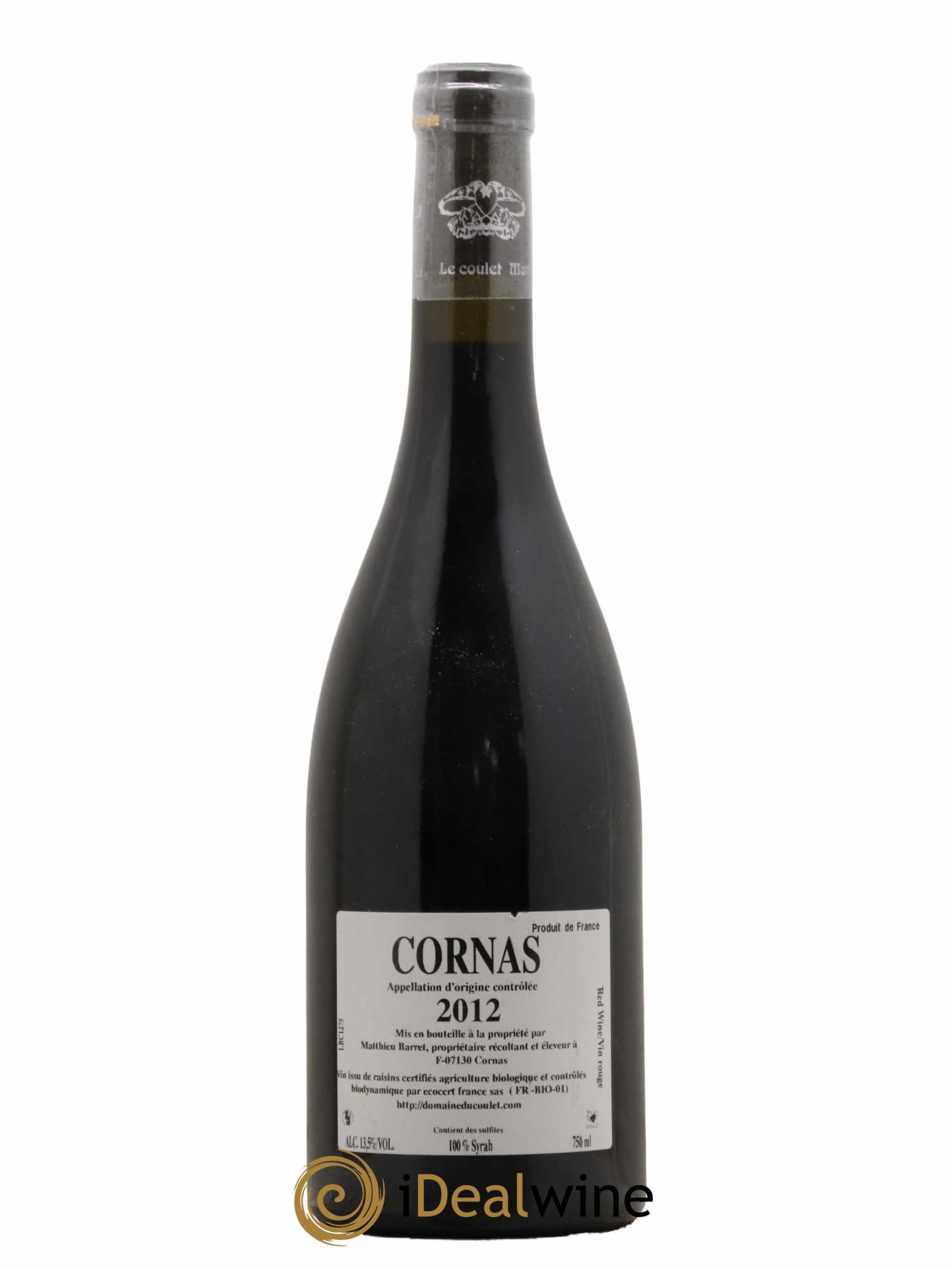 Cornas Brise Cailloux Coulet (Domaine du) - Matthieu Barret  2012 - Lot de 1 Bouteille