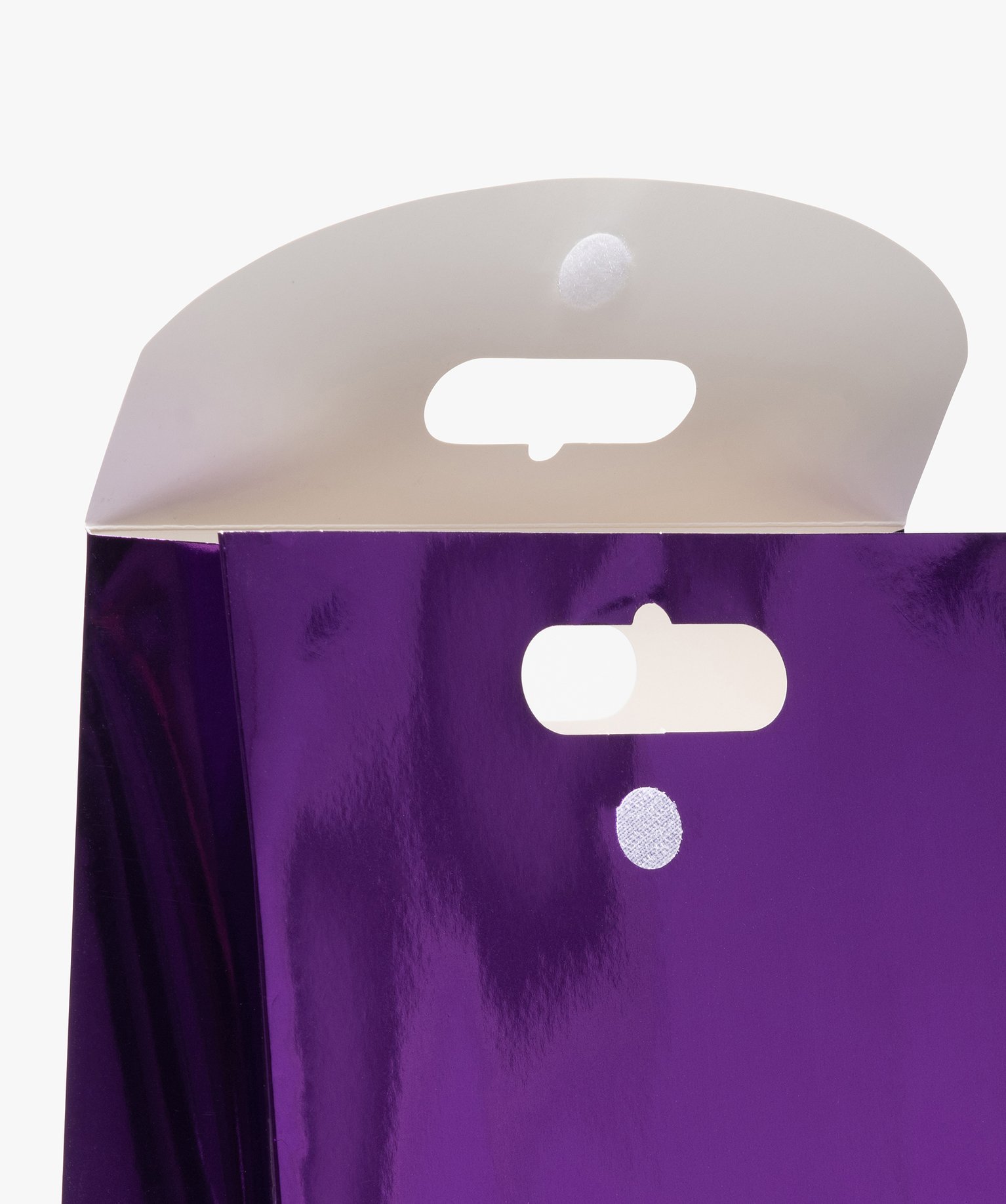 Sac cadeau uni avec rabat scratch coloris métallisé violet | GEMO