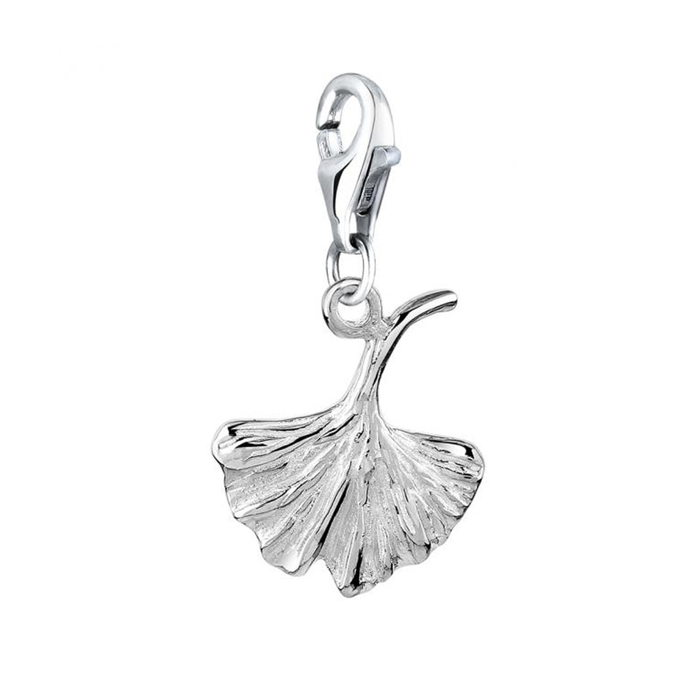 Nenalina Nenalina Amulette Femmes pendentif ginkgo en argent sterling 925 Pendentif