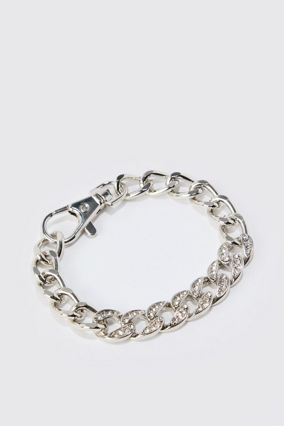 Klobiges Armband mit Verschluss und Strass