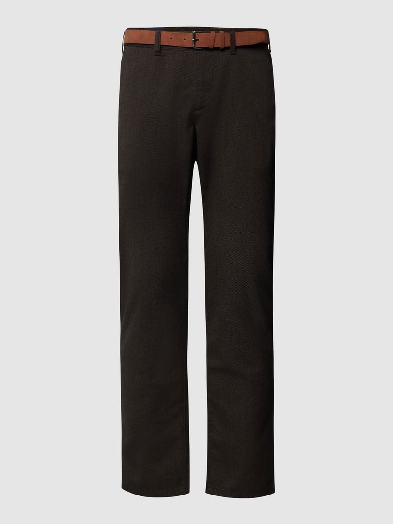 Slim Fit Hose mit Allover-Muster in taupe