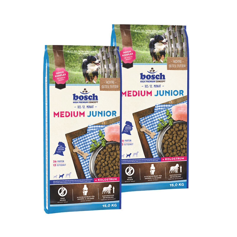 bosch Hundetrockenfutter bosch Medium Junior Geflügel 2x15 kg