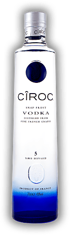 Ciroc Vodka Distilled from Fine French Grapes Ciroc Vodka Distilled from Fine French Grapes Aus französischen Mauzac-Blanc-Trauben destilliert. 0,7	 Liter - Vol 40%