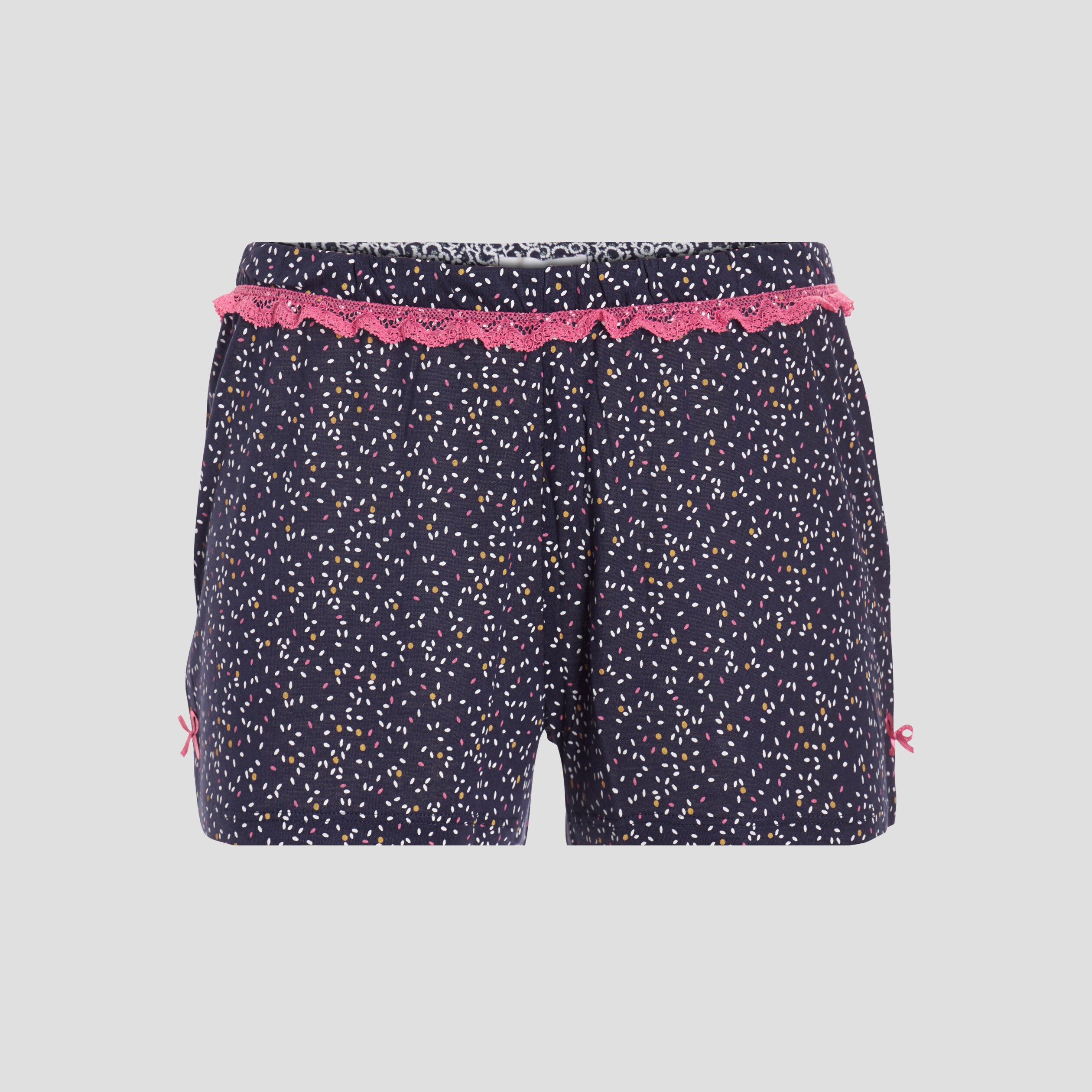 Bas de pyjama short liseré dentelle bleu marine femme | La Halle