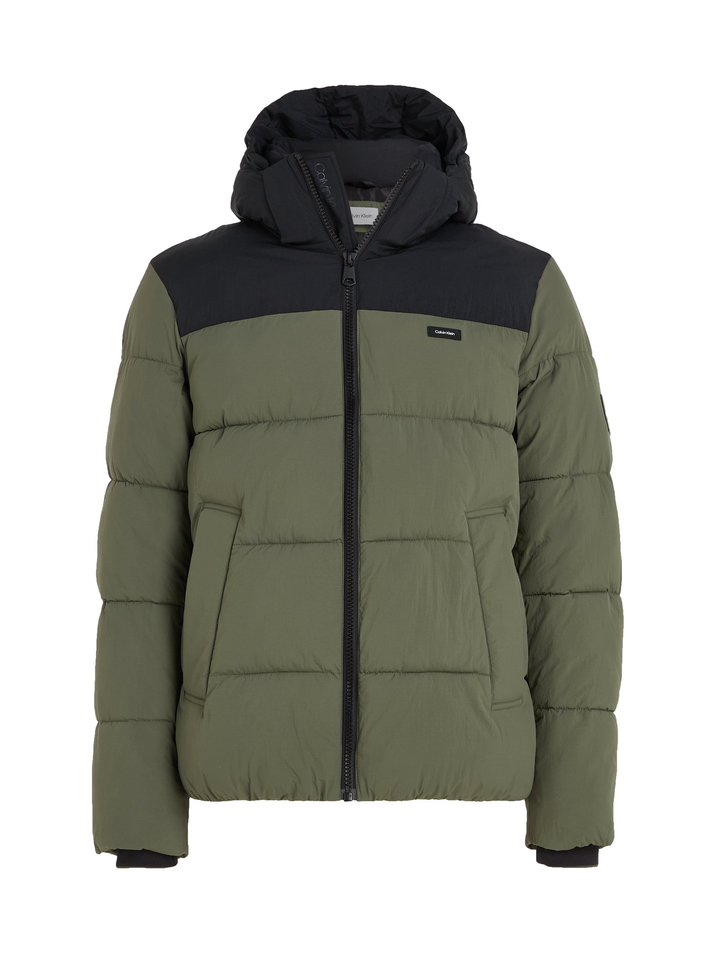 Calvin Klein Steppjacke CRINKLE NYLON COLOR BLOCK PUFFER mit Markenlabel