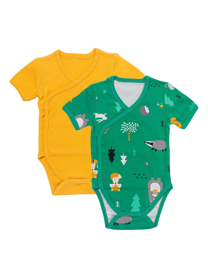 Schlummersack Bio Baby-Wickelbodys kurzarm 2er-Pack in Orange günstig kaufen 92