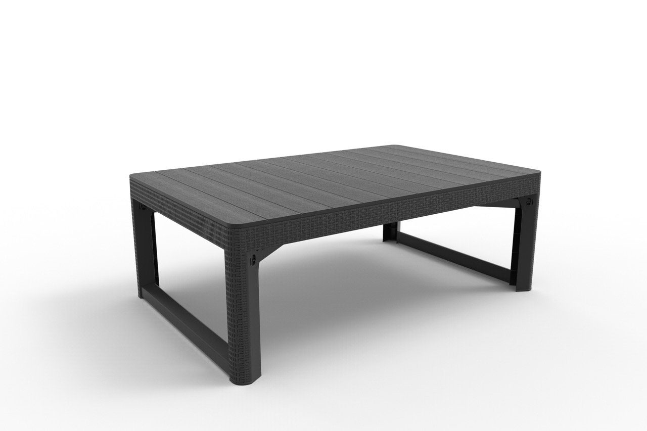 Keter Loungeset Victoria / Monaco Lounge Set, (Set, 4-tlg., inkl. Polsterauflage), 2x Sessel, 1x 2-Sitzer, 1xTisch