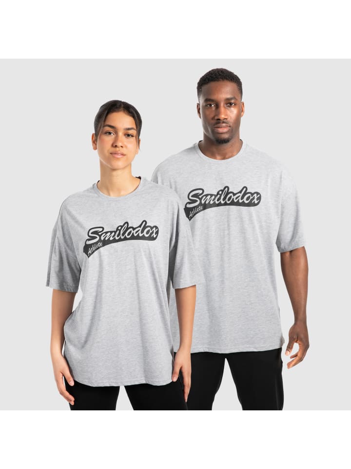 SMILODOX Unisex T-Shirt Macey in Grau Melange günstig kaufen