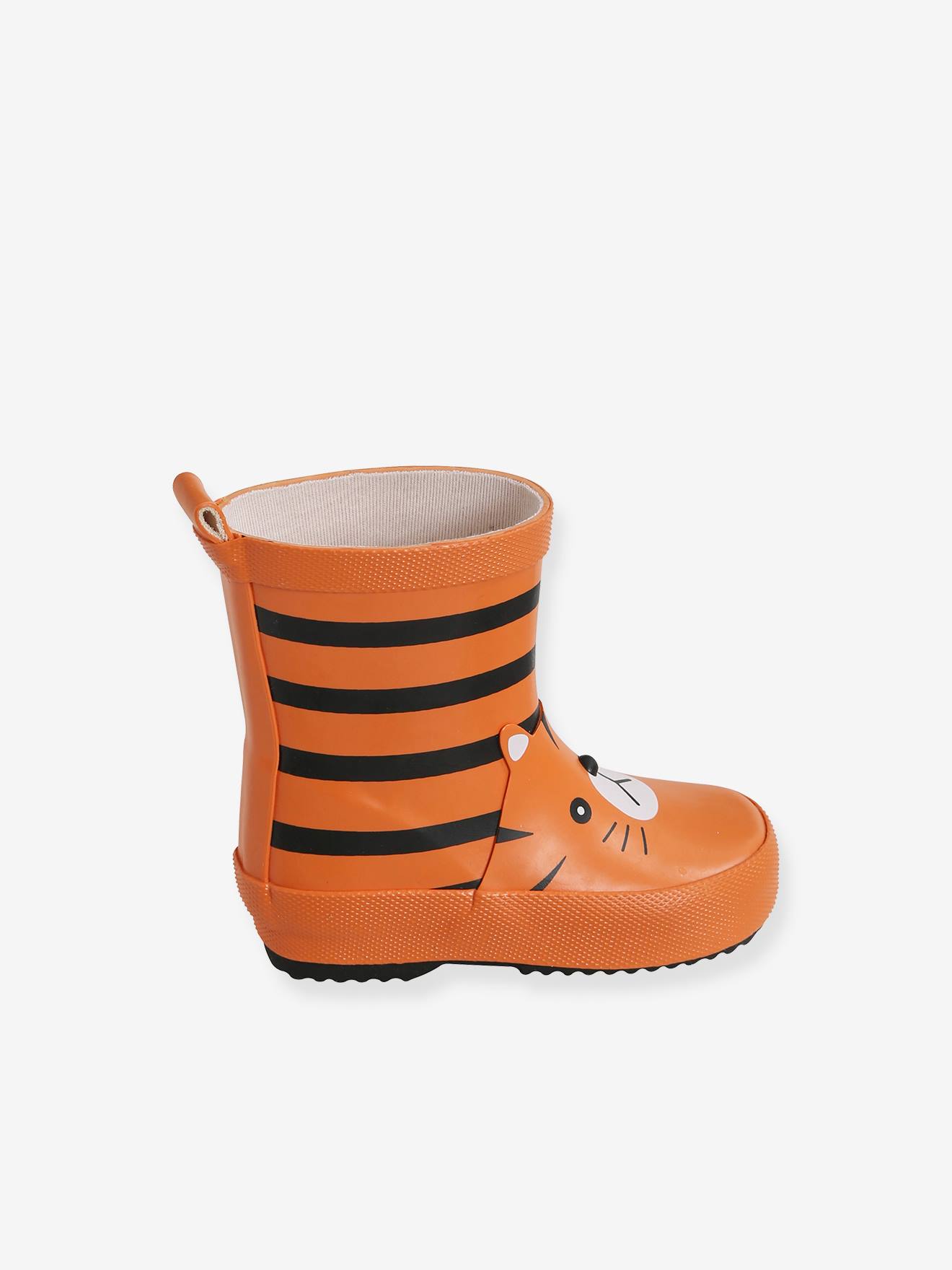 Bottes de pluie bébé garçon en caoutchouc orange