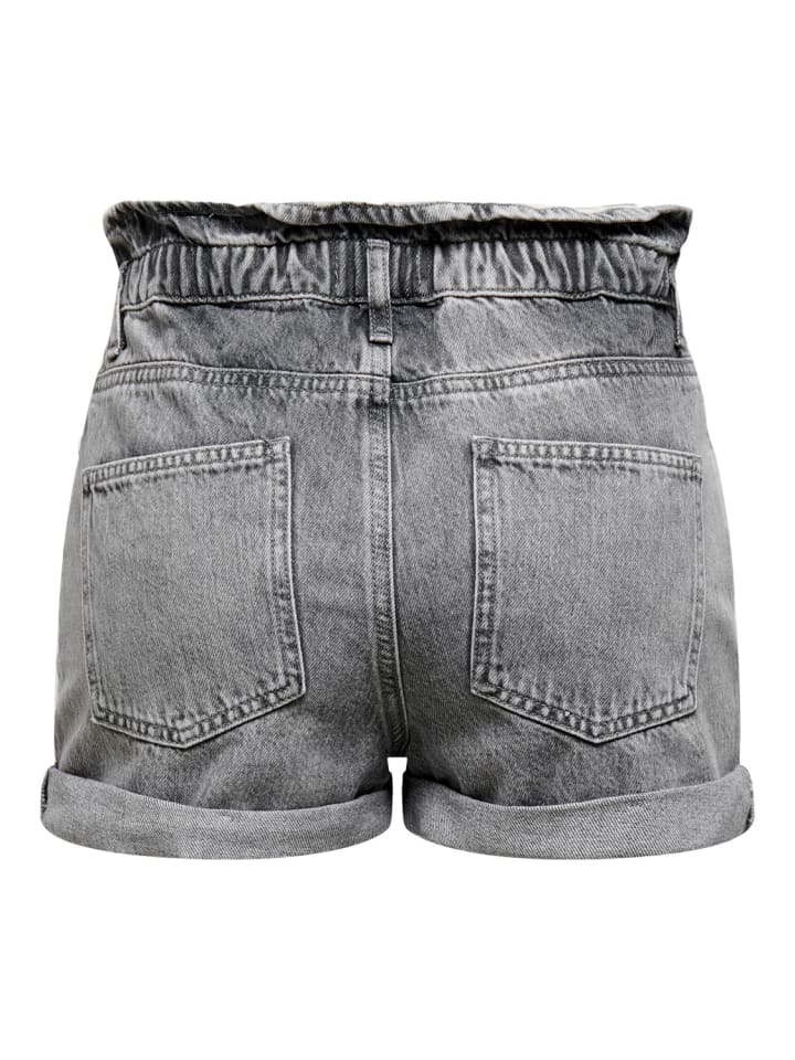 ONLY Kurze Bermuda Denim Jeans Shorts mit elastischem Bund ONLCUBA in Grau günstig kaufen XS