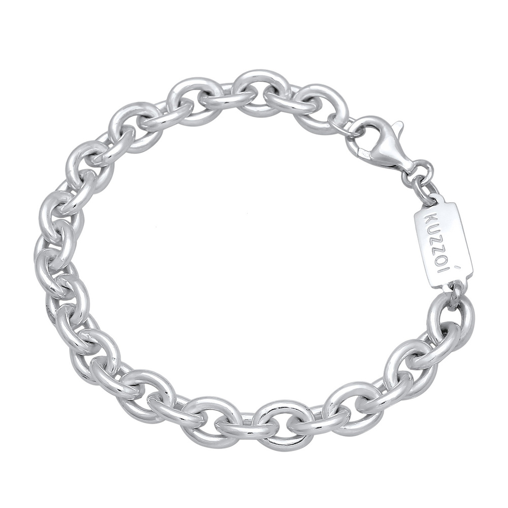 KUZZOI KUZZOI Bracelet Hommes Maillons grossiers Basique en argent sterling 925 Bracelet