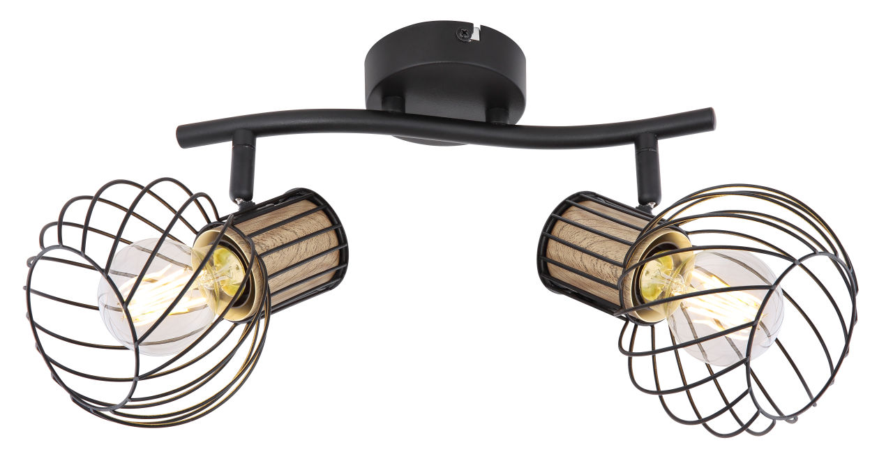 Globo Lighting - LUISE - Strahler Metall schwarz, 2x E27