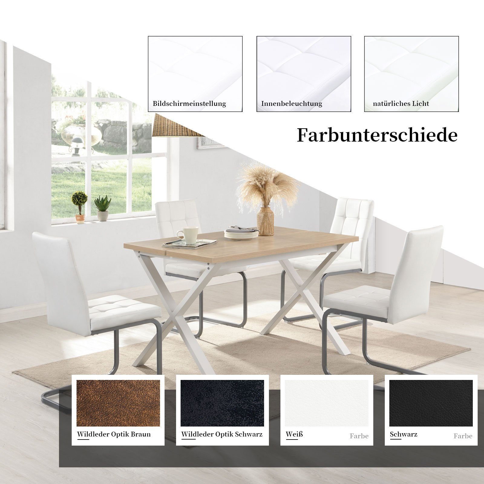B&D home Freischwinger Freischwinger OLE (4er Set, 4 St), kippsicher, gepolstert